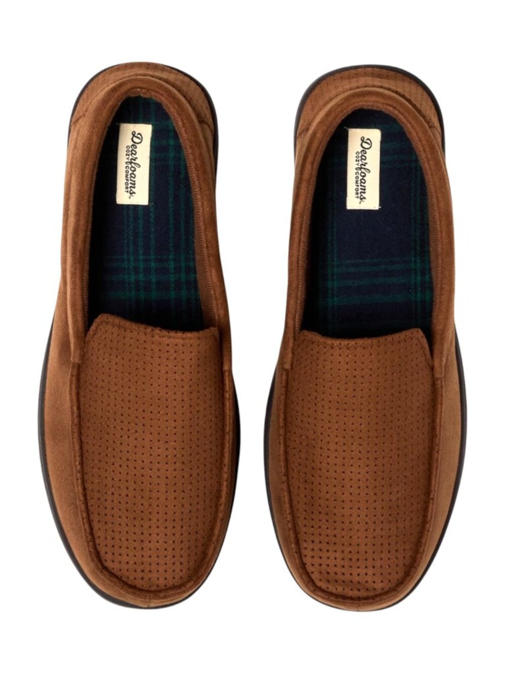 Dearfoams Cozy Comfort Jason Microsuede Moccasin Slippers